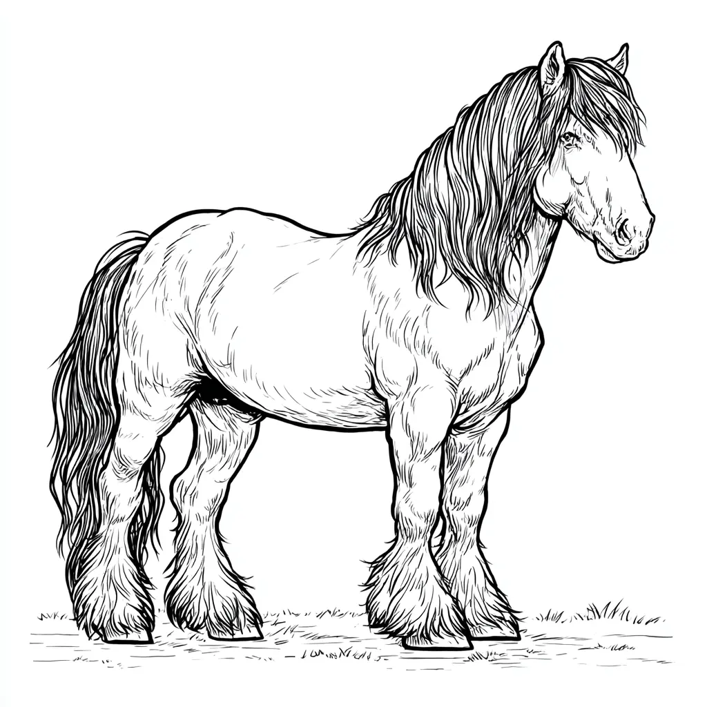 Caballo Gypsy Vanner para colorear ❤️ | Minenito