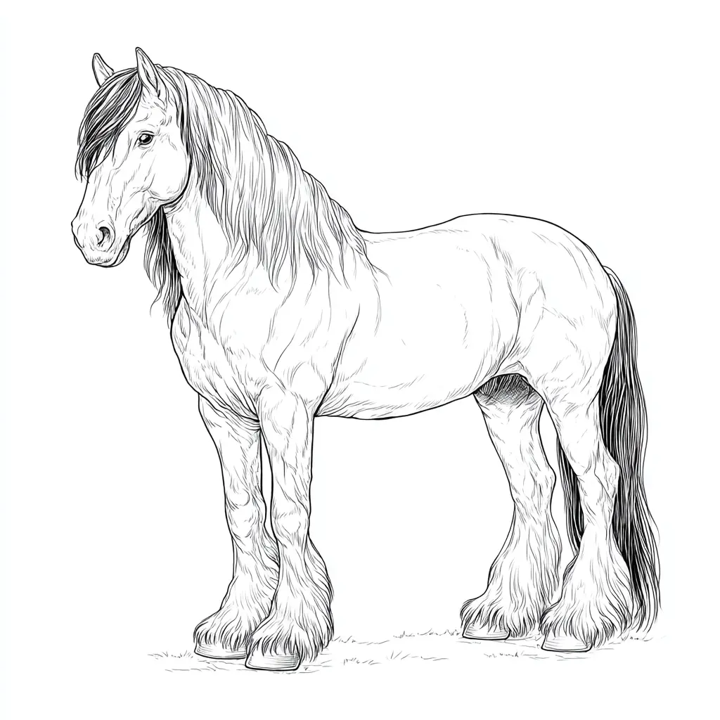 Caballo Gypsy Vanner para colorear ❤️ | Minenito