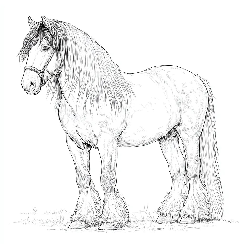 Caballo Gypsy Vanner para colorear ❤️ | Minenito