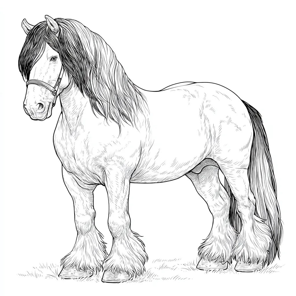 Caballo Gypsy Vanner para colorear ❤️ | Minenito
