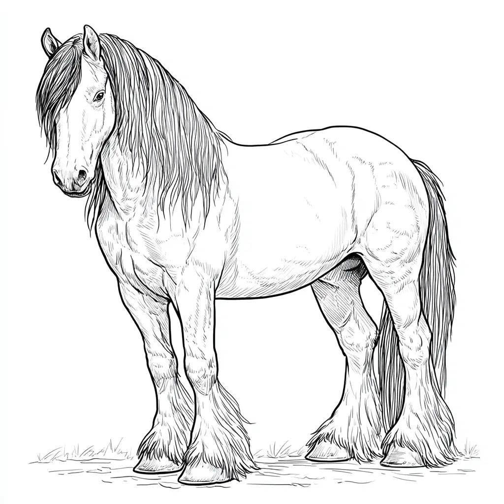Caballo Gypsy Vanner para colorear ❤️ | Minenito