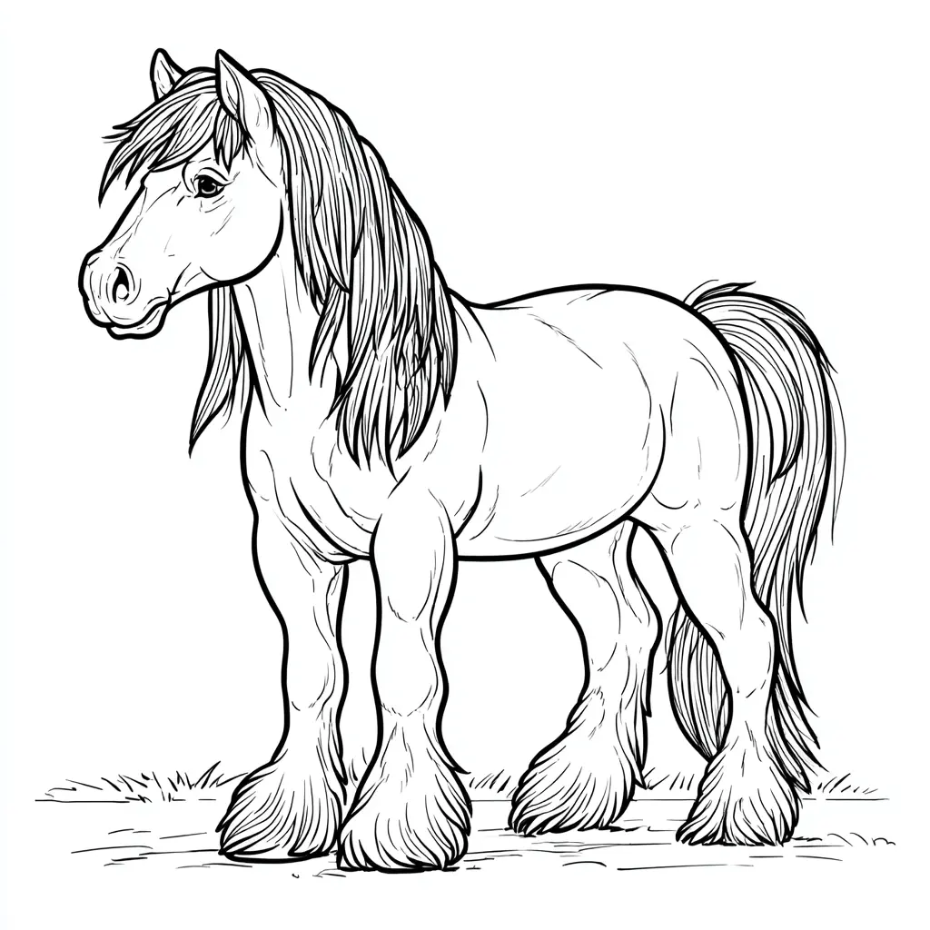 Caballo Gypsy Vanner para colorear ❤️ | Minenito