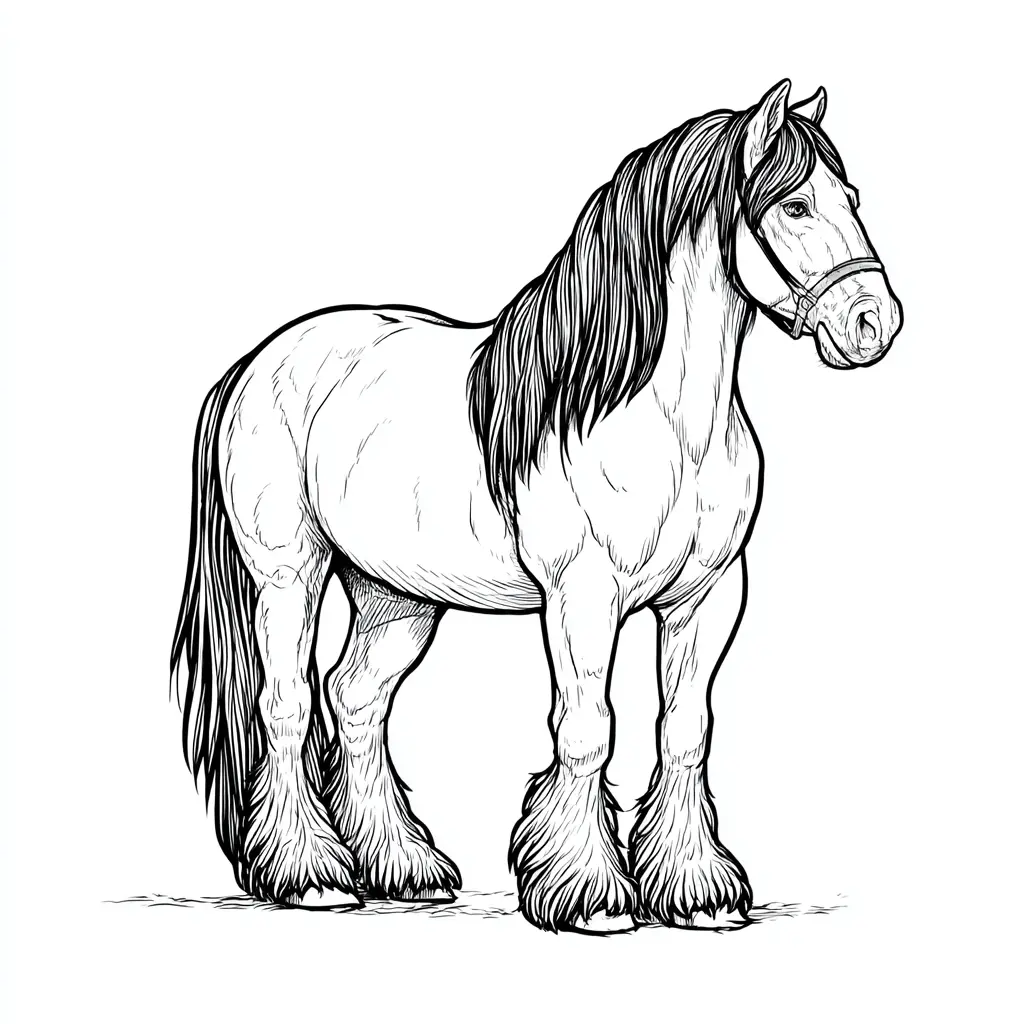Caballo Gypsy Vanner para colorear ❤️ | Minenito