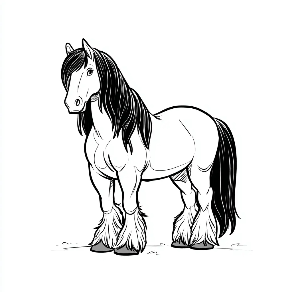 Caballo Gypsy Vanner para colorear ❤️ | Minenito