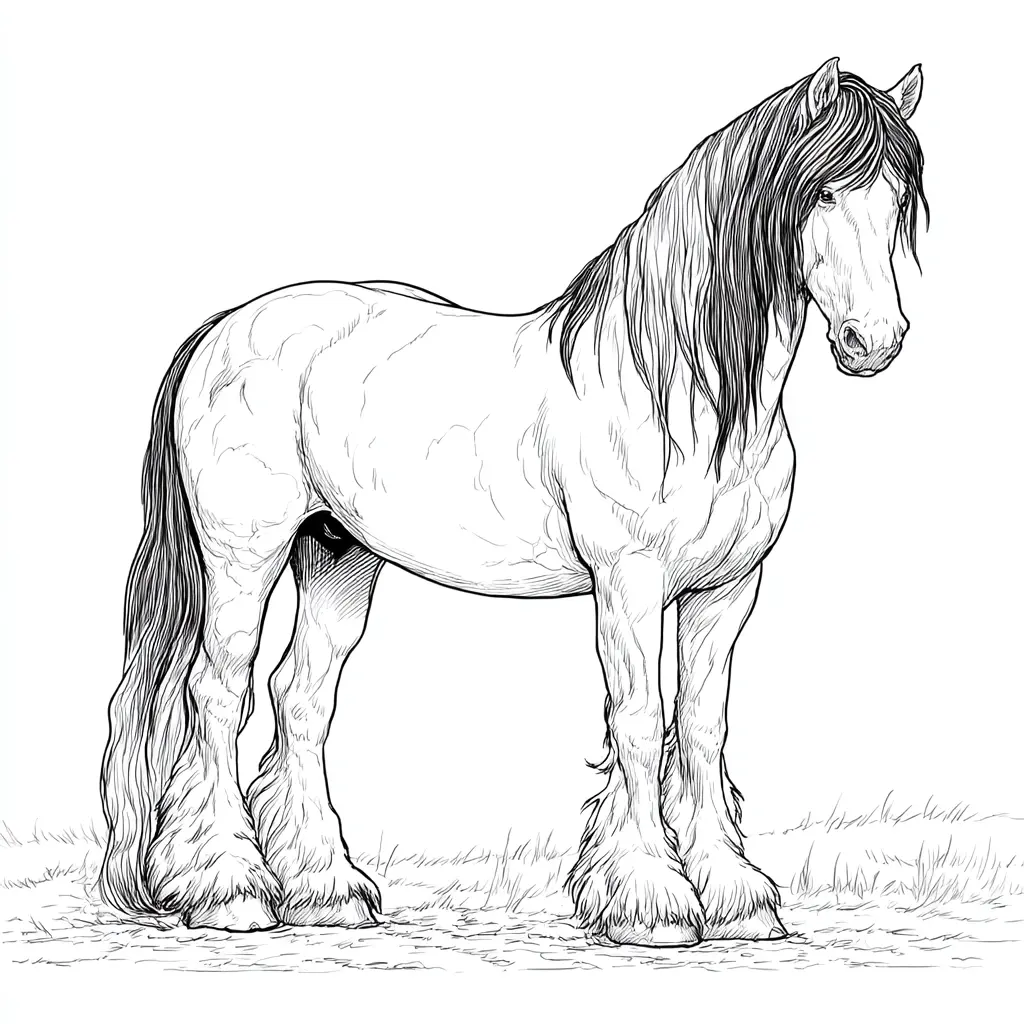 Caballo Gypsy Vanner para colorear ❤️ | Minenito