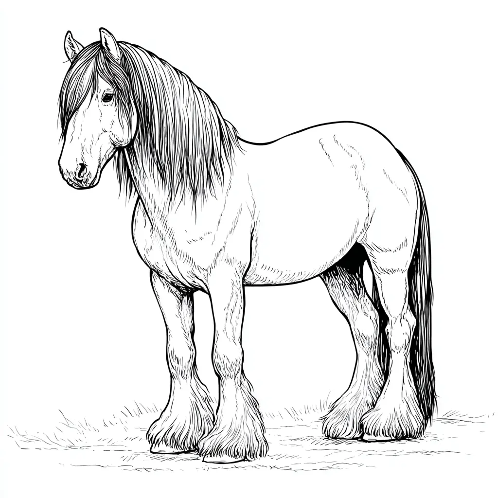 Caballo Gypsy Vanner para colorear ❤️ | Minenito