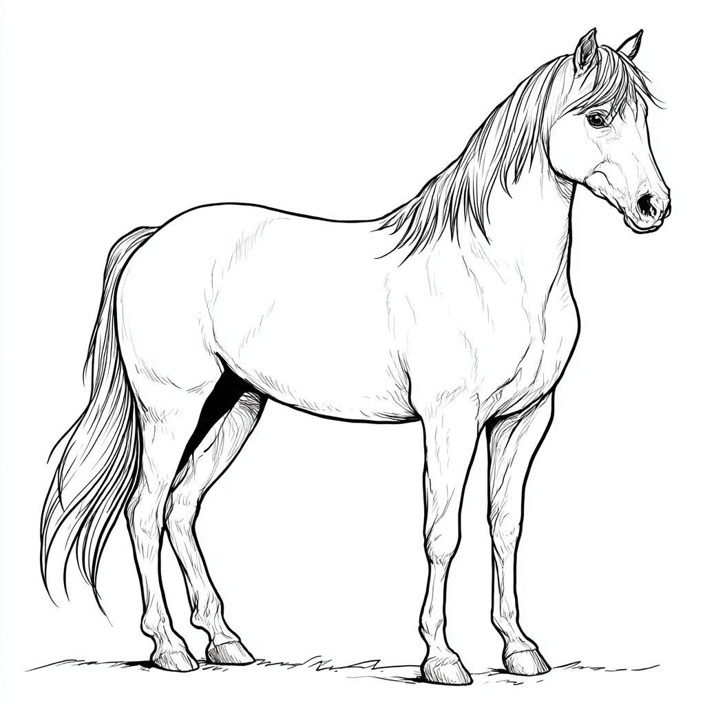 Caballo Hannoveriano para colorear ❤️ | Minenito
