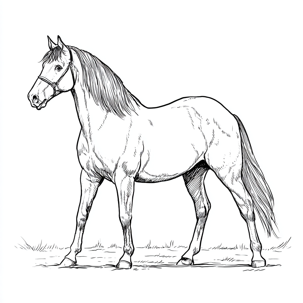 Caballo Hannoveriano para colorear ❤️ | Minenito