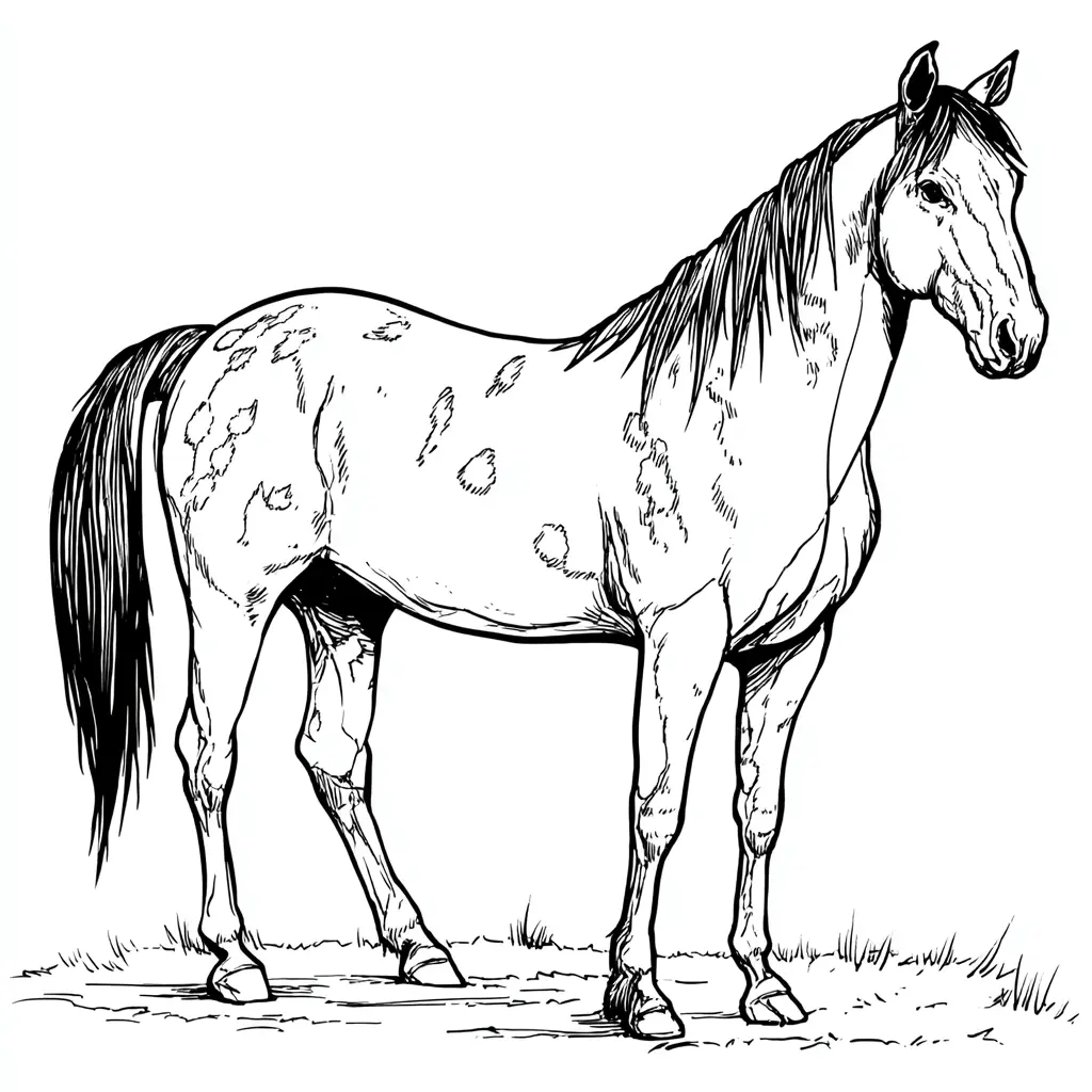 Caballo Pinto para colorear ❤️ | Minenito