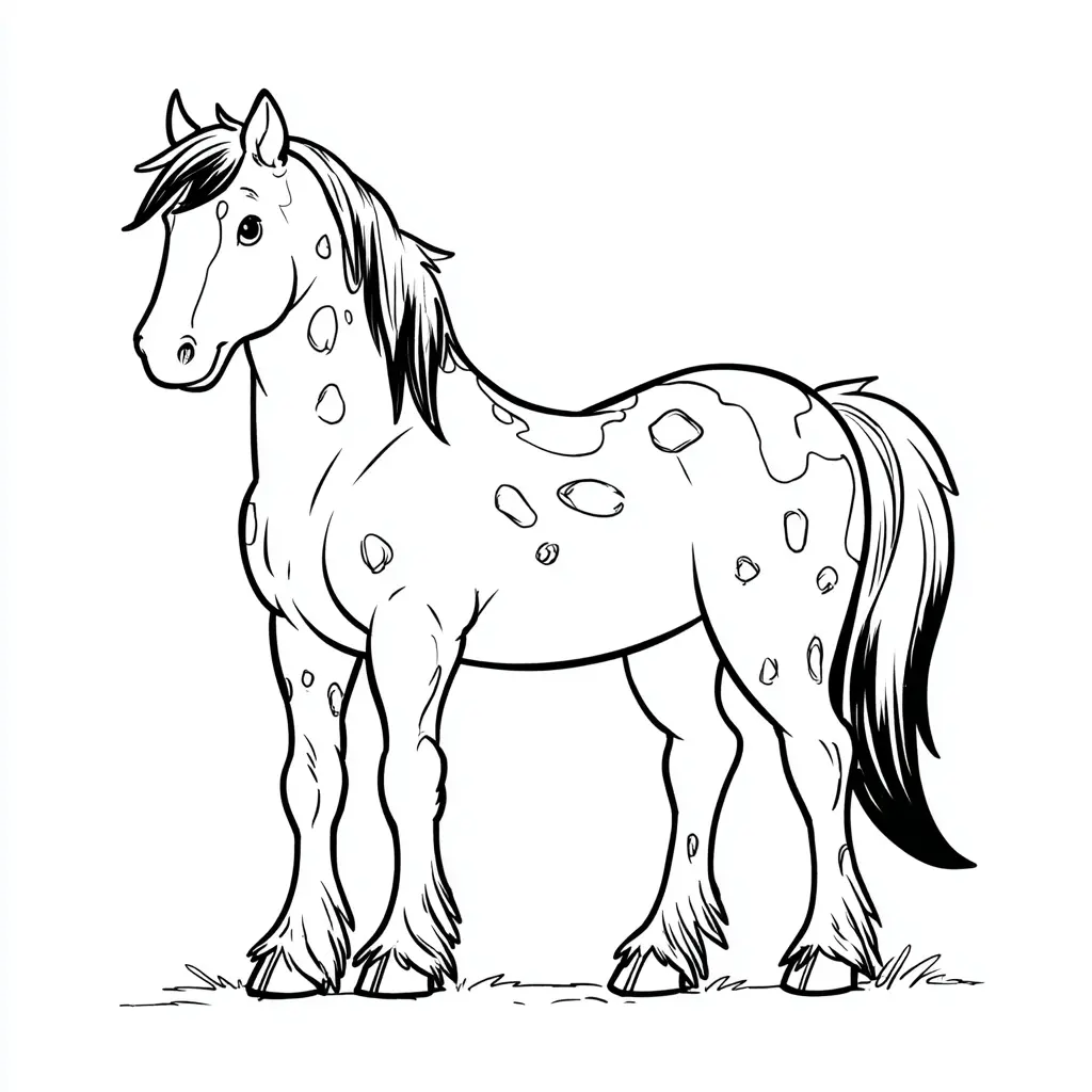 Caballo Pinto para colorear ❤️ | Minenito