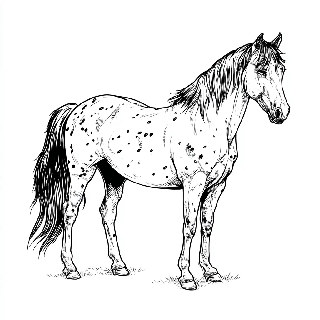 Caballo Pinto para colorear ❤️ | Minenito