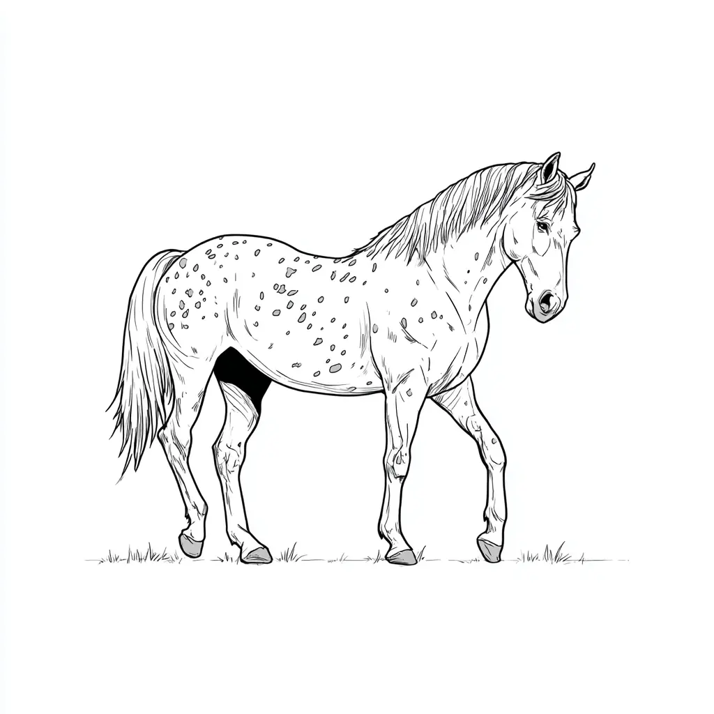 Caballo Pinto para colorear ❤️ | Minenito