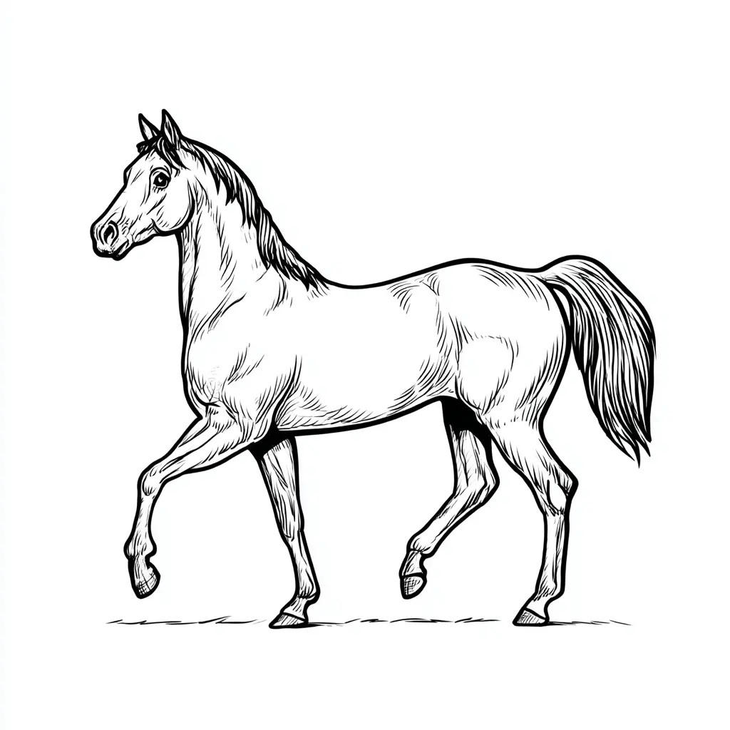 Caballo Purasangre para colorear ❤️ | Minenito