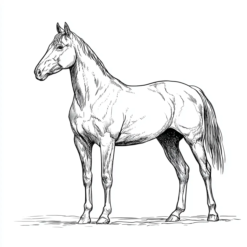 Caballo Purasangre para colorear ❤️ | Minenito