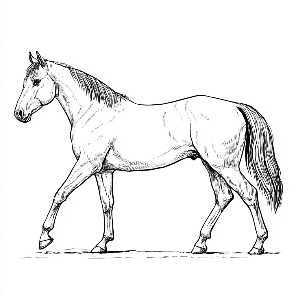 Caballo Purasangre para colorear ❤️ | Minenito