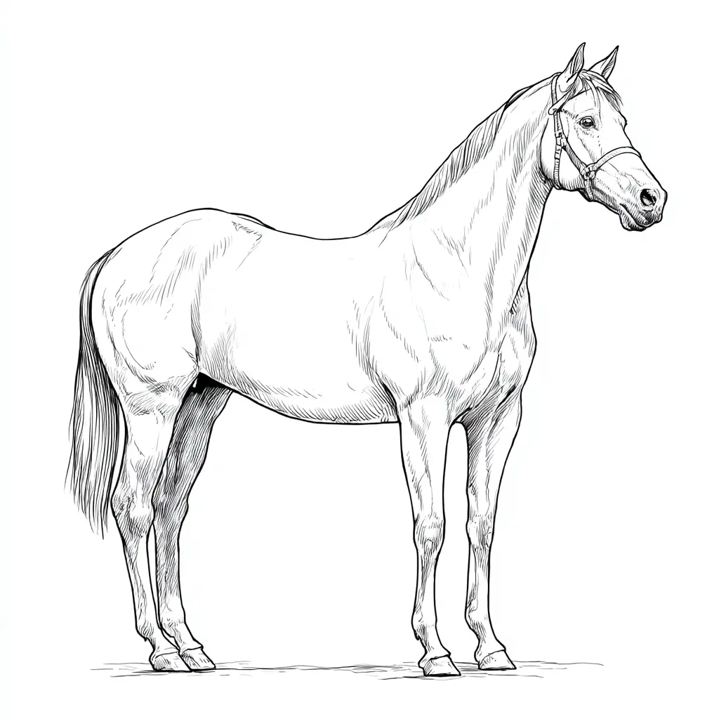 Caballo Purasangre para colorear ❤️ | Minenito