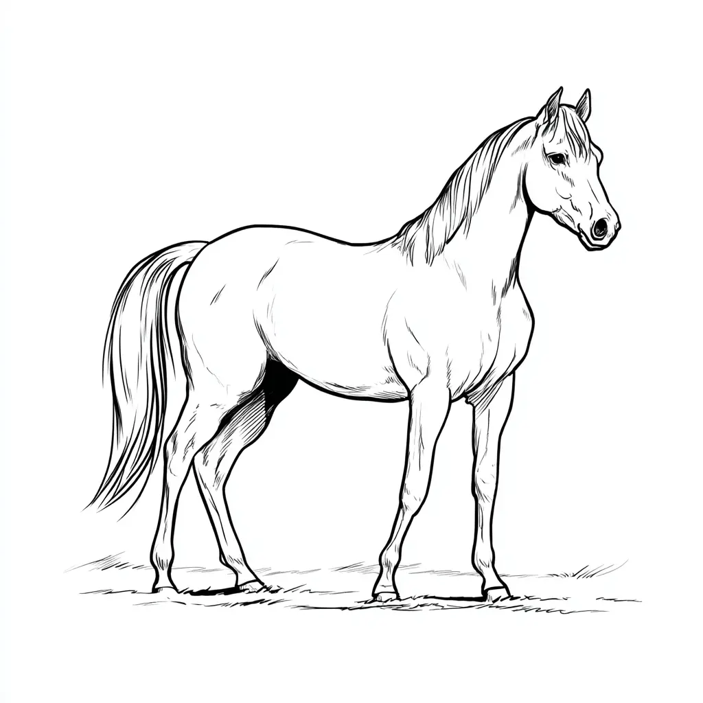 Caballo Purasangre para colorear ❤️ | Minenito