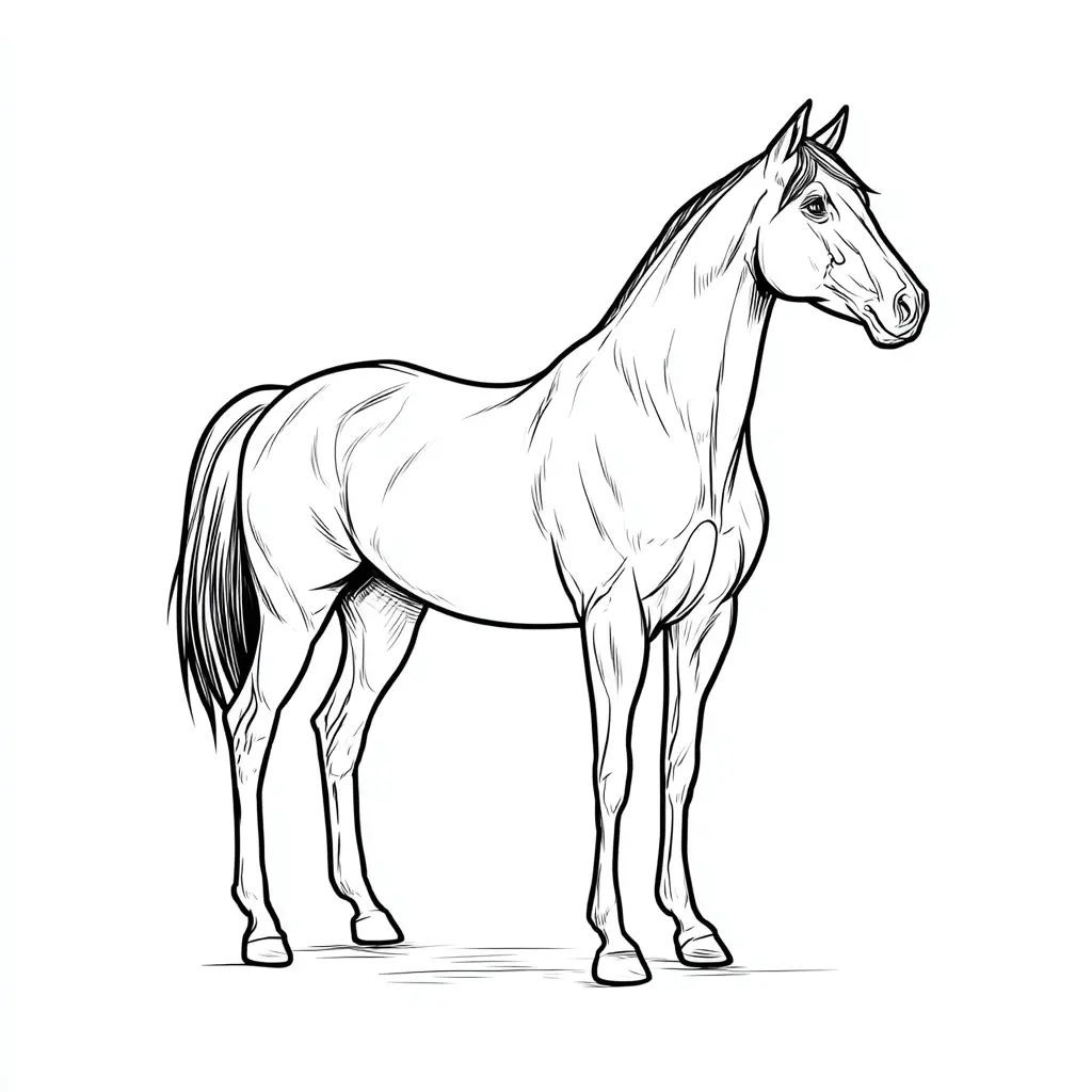 Caballo Purasangre para colorear ❤️ | Minenito
