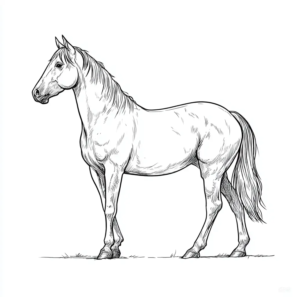 Caballo Purasangre para colorear ❤️ | Minenito