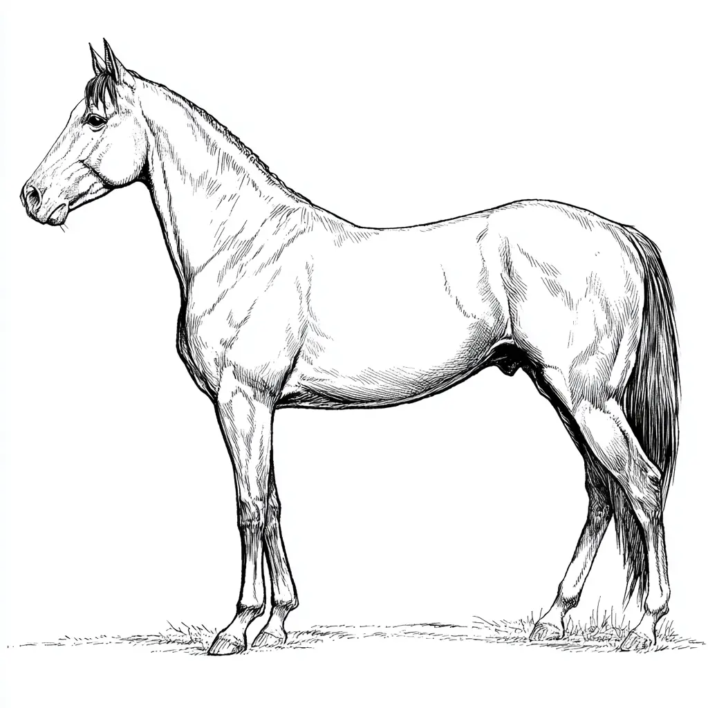 Caballo Purasangre para colorear ❤️ | Minenito