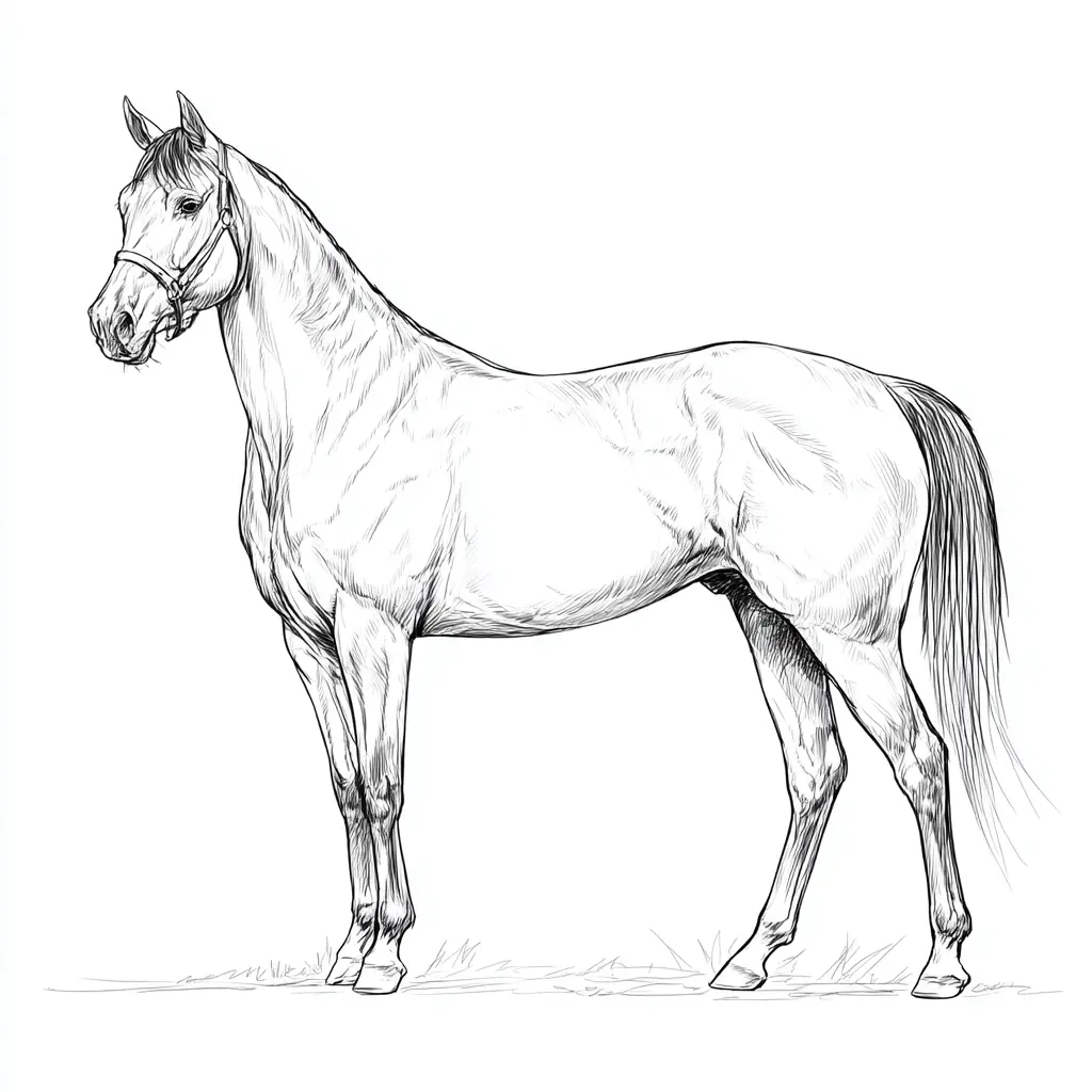 Caballo Purasangre para colorear ❤️ | Minenito