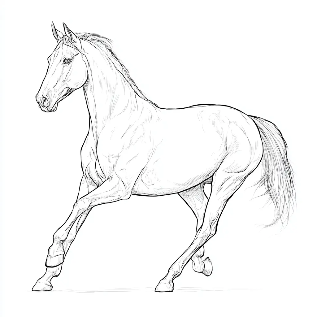 Caballo Purasangre para colorear ❤️ | Minenito