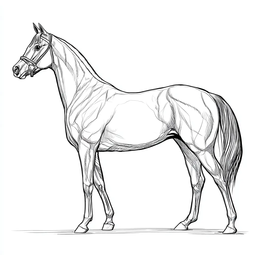 Caballo Purasangre para colorear ❤️ | Minenito