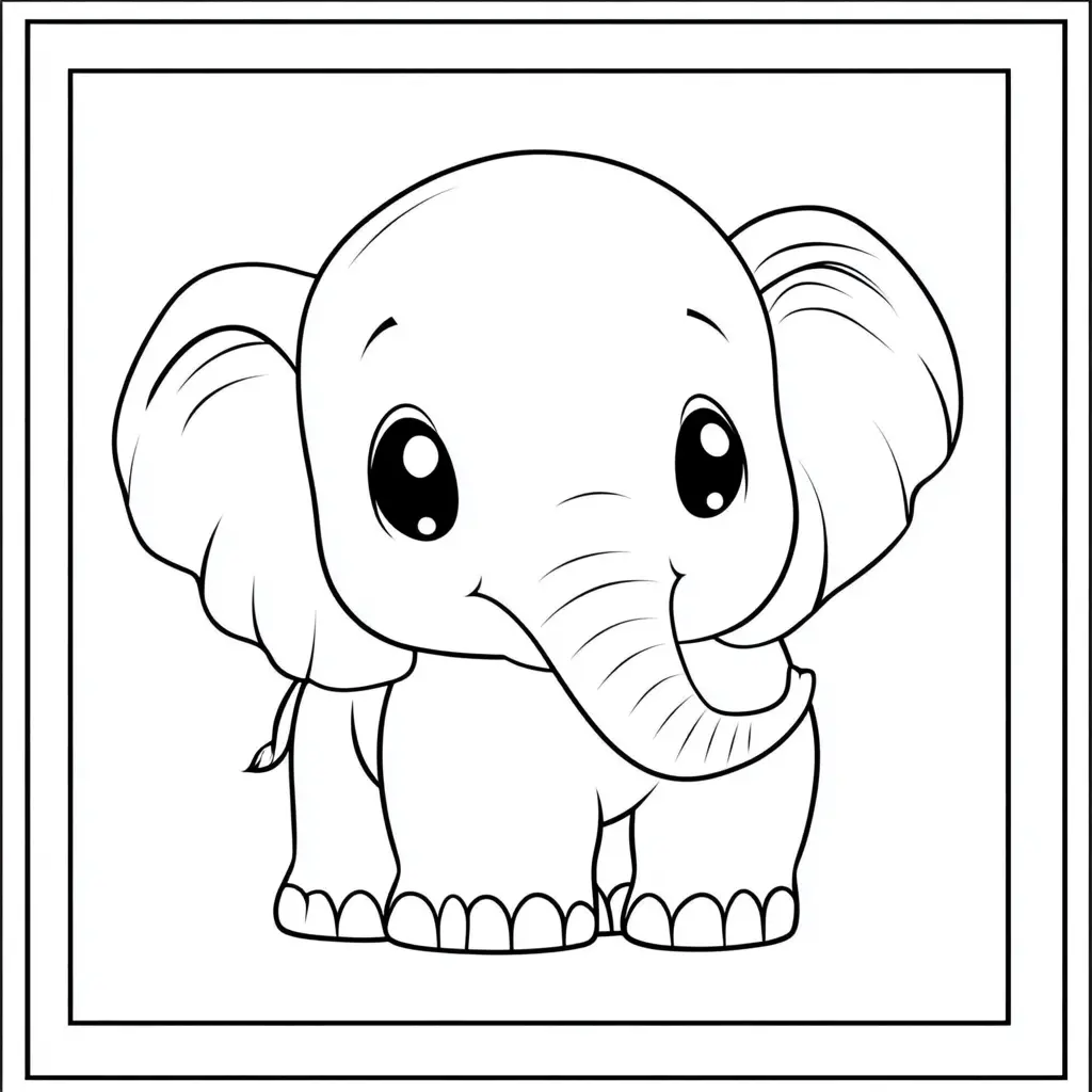 "Mi Pequeño Elefante Feliz" Dibujos de elefantes para colorear ❤️ | Minenito