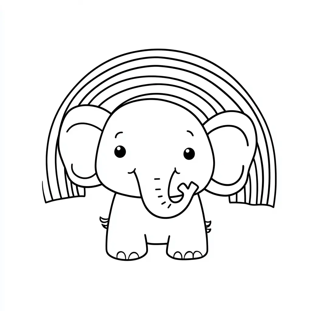 "El Elefante Feliz del Arcoíris" Dibujos de elefantes para colorear ❤️ | Minenito