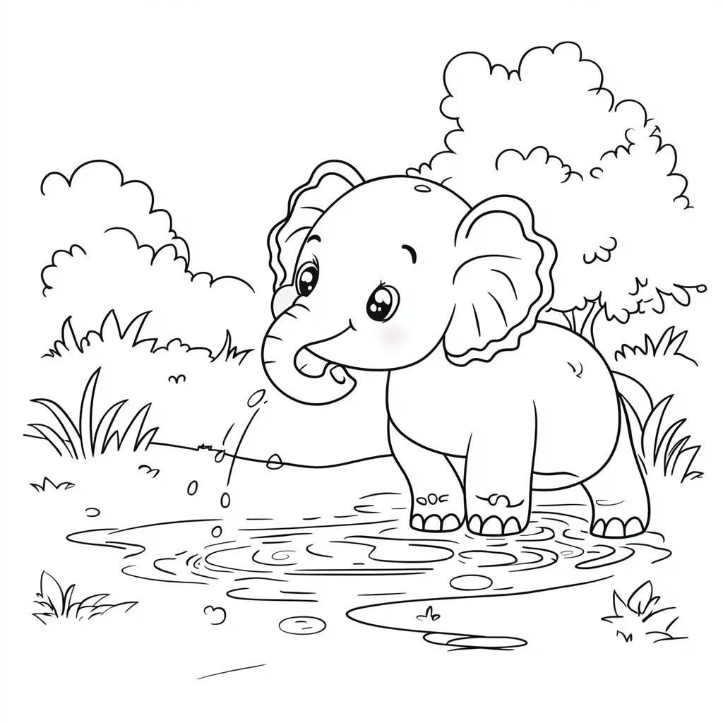 "Bebe, Bebe, Pequeño Elefante" Dibujos de elefantes para colorear ❤️ | Minenito