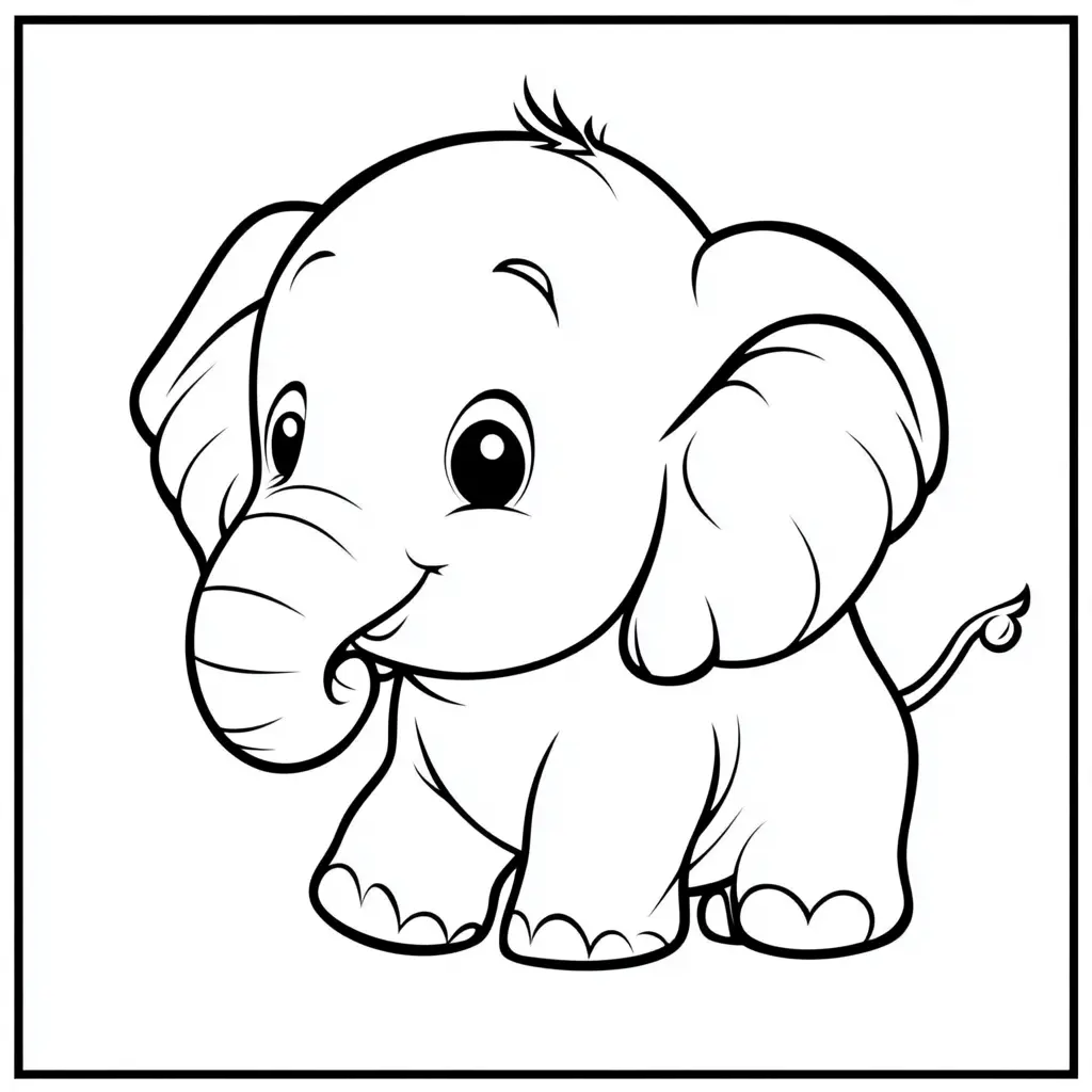 "El Elefante Caminando con Alegría" Dibujos de elefantes para colorear ❤️ | Minenito