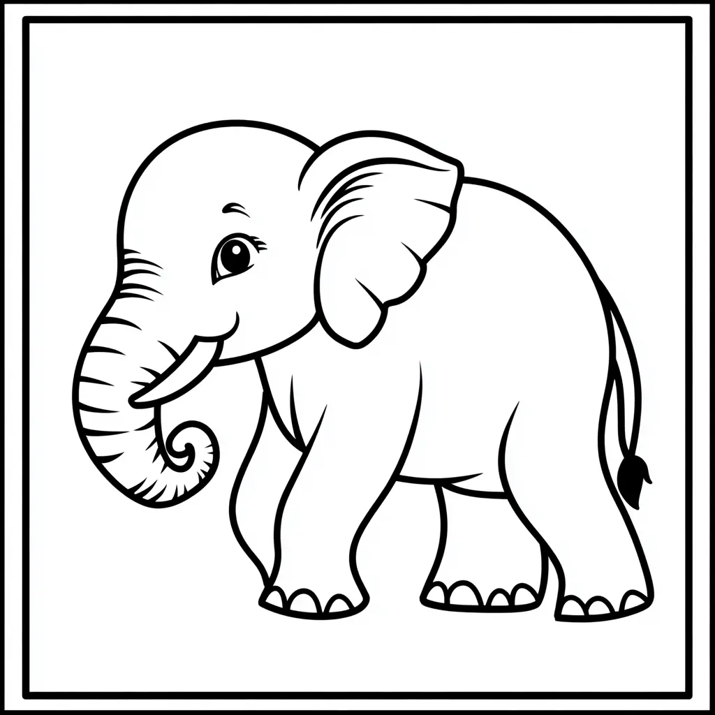 "Elefante Bebé Caminando con Gracia" Dibujos de elefantes para colorear ❤️ | Minenito