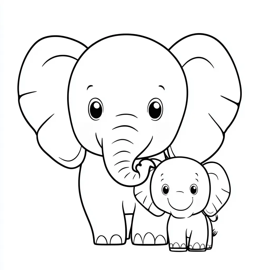 "La Historia del Bebé Elefante y su Madre" Dibujos de elefantes para colorear ❤️ | Minenito