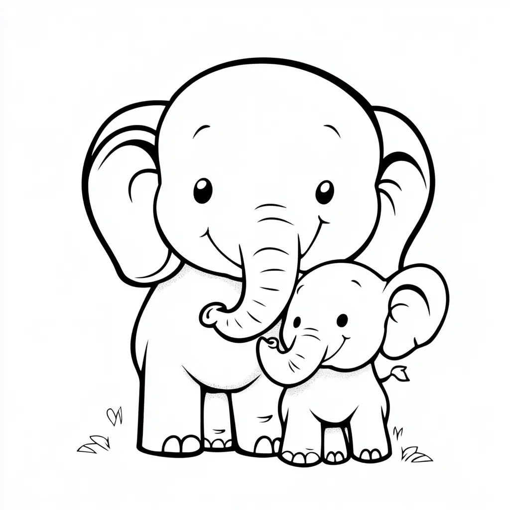 "¡Hola, Mamá! – El Elefante Bebé Saluda" Dibujos de elefantes para colorear ❤️ | Minenito