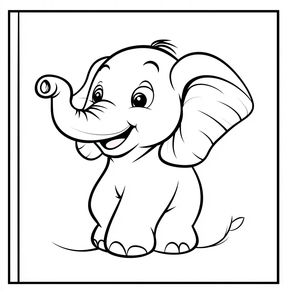 "Mi Amigo Elefante Sonriente" Dibujos de elefantes para colorear ❤️ | Minenito