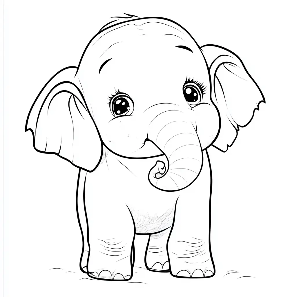"El Elefante Más Dulce del Mundo" Dibujos de elefantes para colorear ❤️ | Minenito