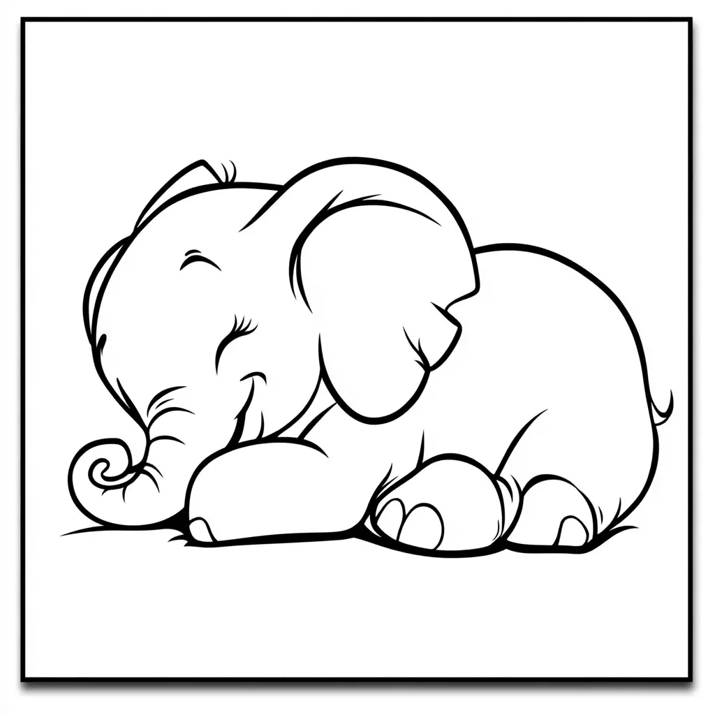 "El sueño del elefante bebé" Dibujos de elefantes para colorear ❤️ | Minenito