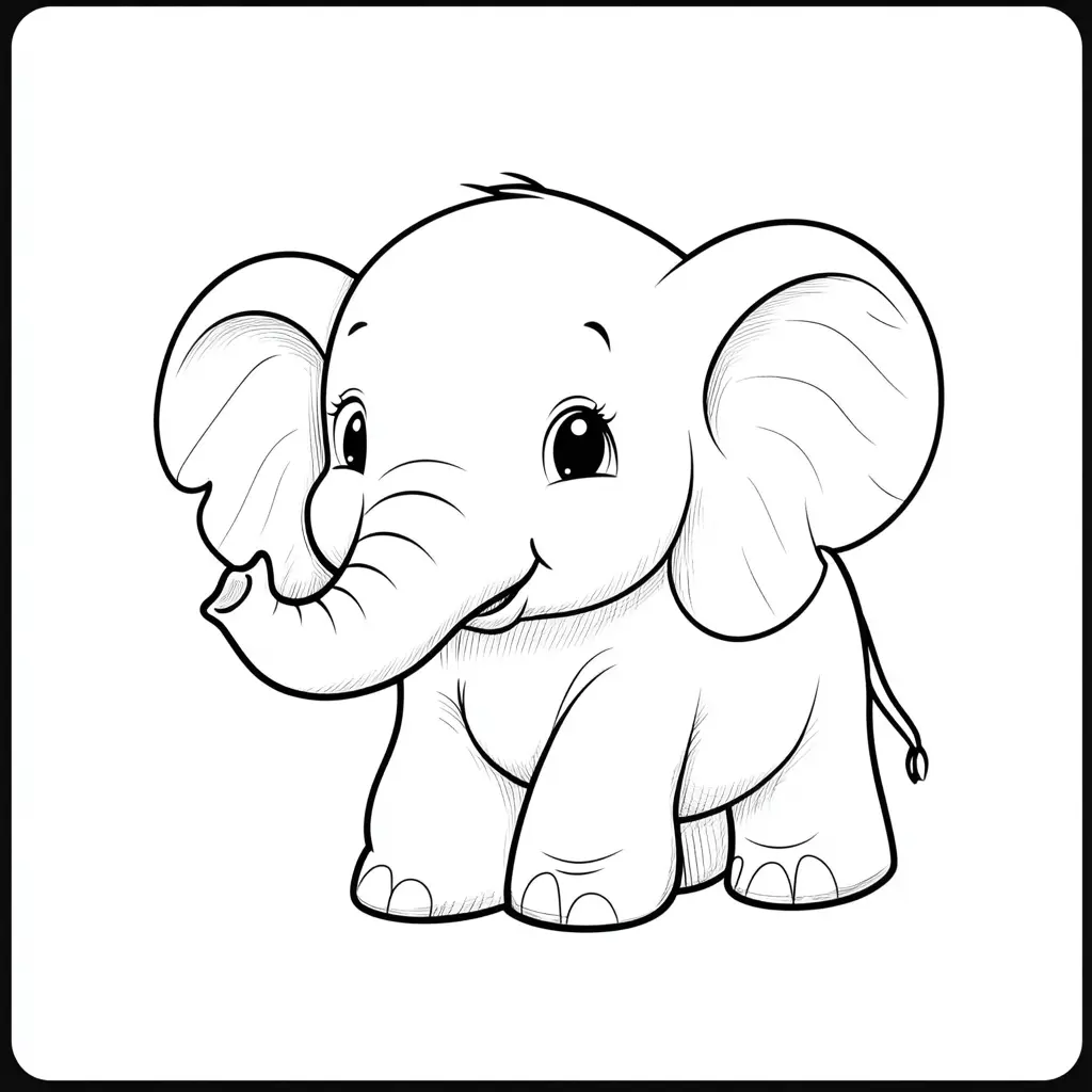 "Mi pequeño elefante sonriente" Dibujos de elefantes para colorear ❤️ | Minenito