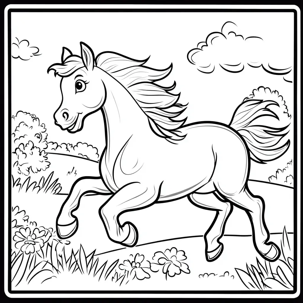 Cuadro de caballo trotando: Dibujos de caballos para colorear ❤️ | Minenito