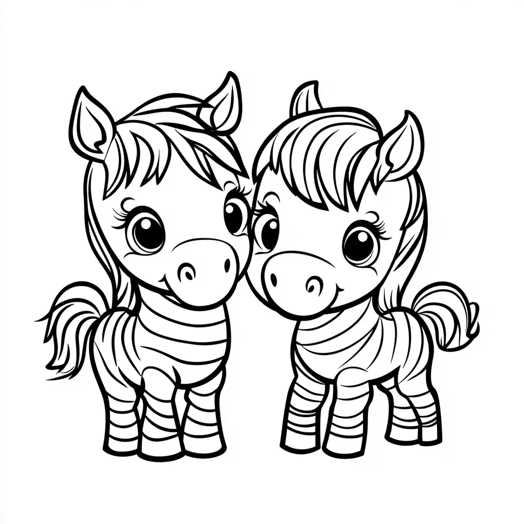 "Dos amigas cebras" Dibujos de cebras para colorear ❤️ | Minenito