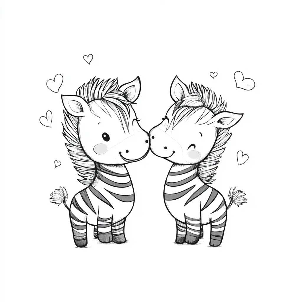 "Dos pequeñas amigas cebras" Dibujos de cebras para colorear ❤️ | Minenito