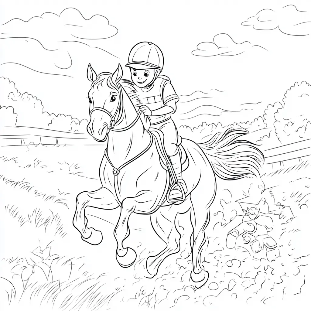 Jinete montando un caballo: Dibujos de caballos para colorear ❤️ | Minenito