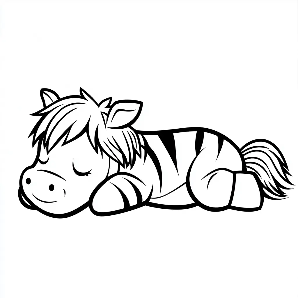 "La cebra dormida" Dibujos de cebras para colorear ❤️ | Minenito