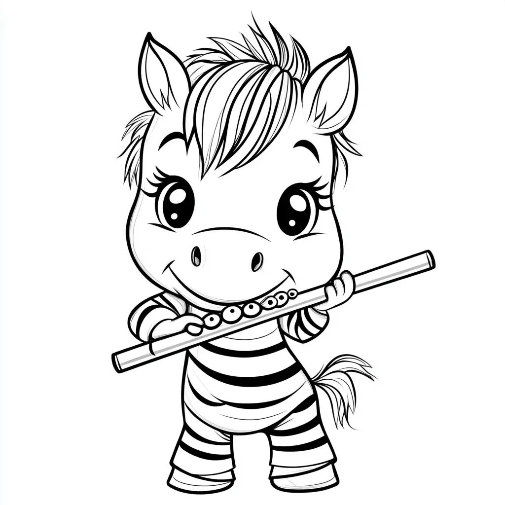 "La cebra flautista" Dibujos de cebras para colorear ❤️ | Minenito