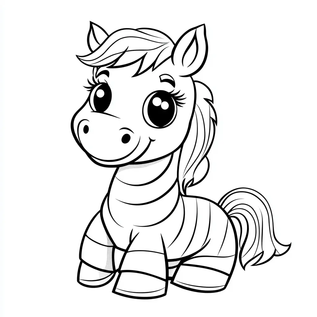 "La cebra pequeña posando" Dibujos de cebras para colorear ❤️ | Minenito