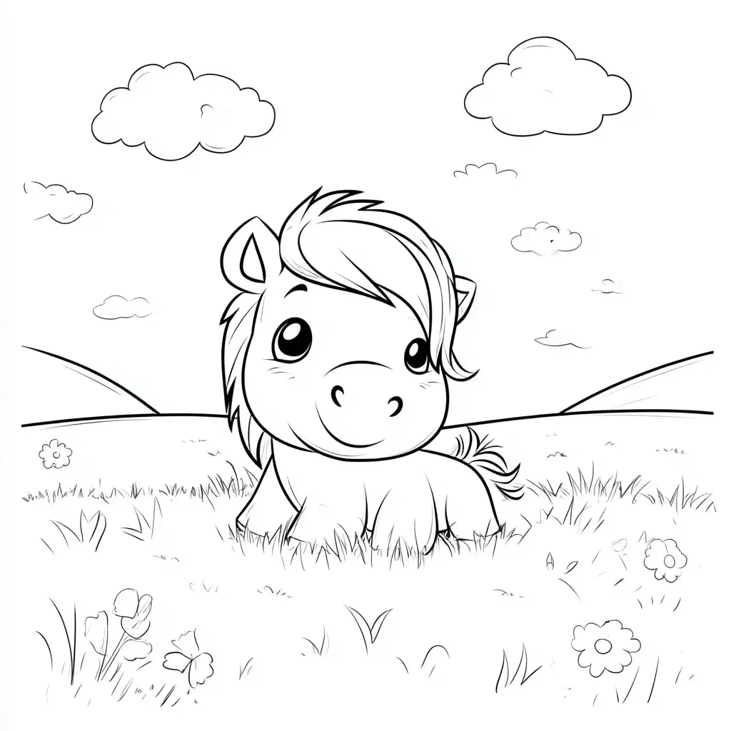Lindo caballito: Dibujos de caballos para colorear ❤️ | Minenito