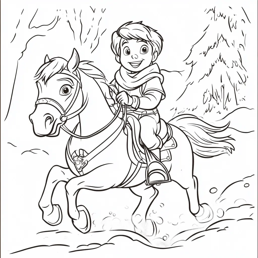 Paseando a caballo: Dibujos de caballos para colorear ❤️ | Minenito