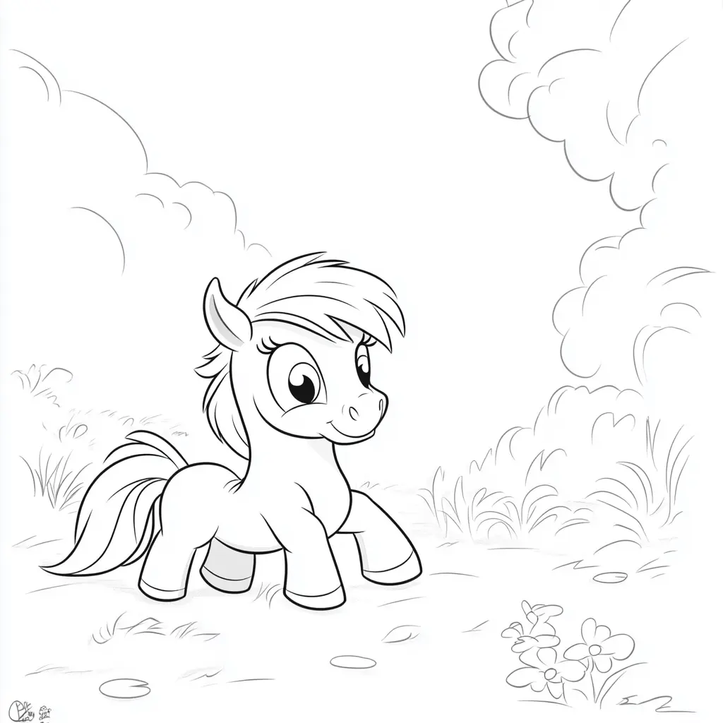 Poni de dibujos animados: Dibujos de caballos para colorear ❤️ | Minenito