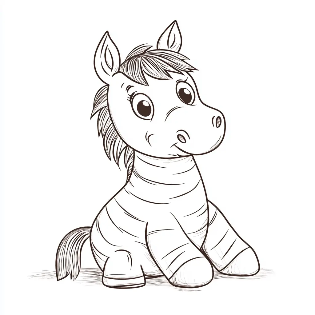 Potrillo sentado: Dibujos de caballos para colorear ❤️ | Minenito