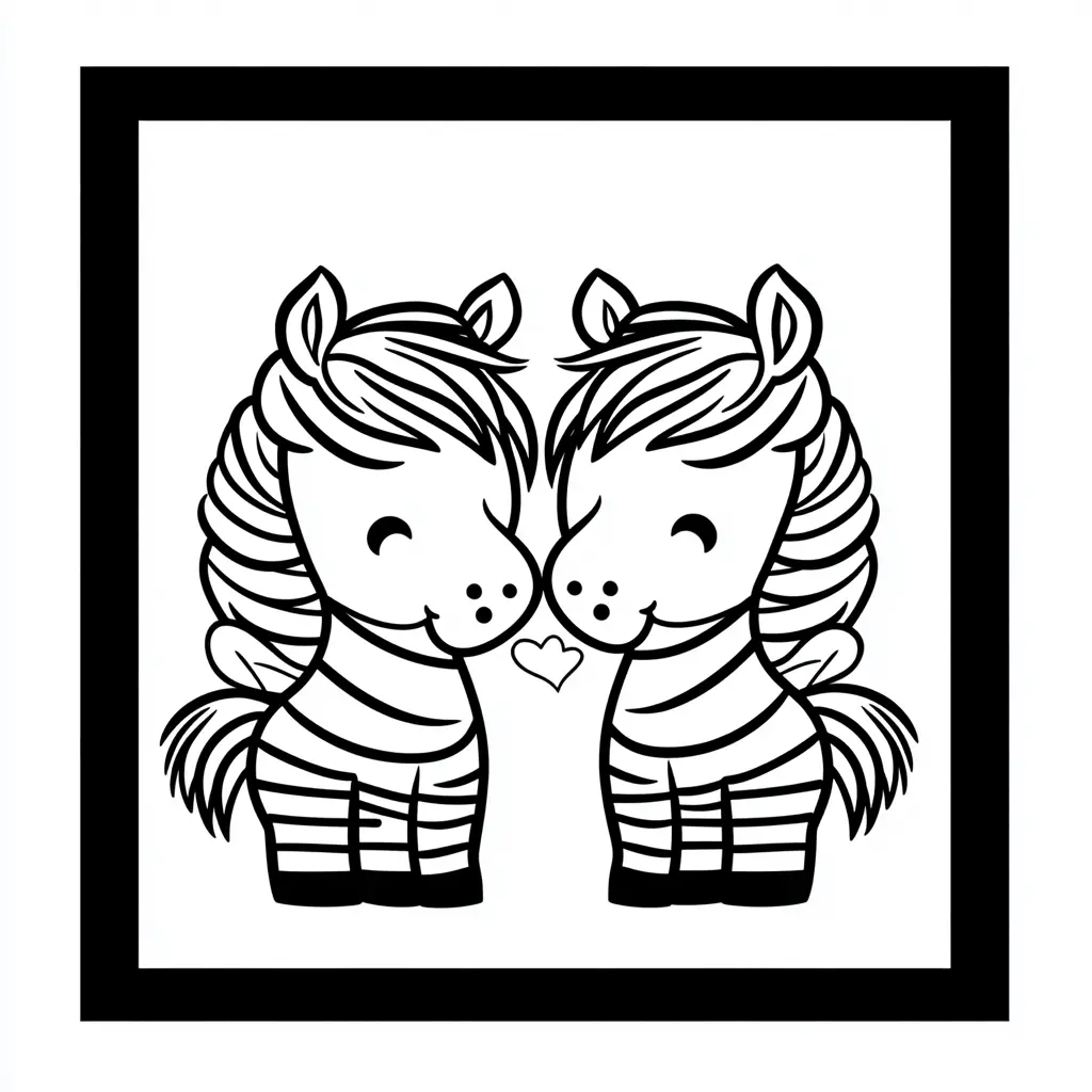 "Retrato de dos cebras lindas" Dibujos de cebras para colorear ❤️ | Minenito
